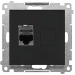 Gniazdo komputerowe pojedyncze RJ45 kategoria 6, ekranowane z przesłoną przeciwkurzową (moduł): Aluminium mat, SIMON55