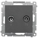 Gniazdo antenowe R-TV końcowe, separowane (moduł), 1x wejście: 5862 MHz, stal inox, BASIC MODUŁ