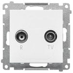 Gniazdo antenowe R-TV przelotowe 10 dB (moduł), 1x wejście: 5862 MHz, stal inox, BASIC MODUŁ