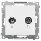 Gniazdo antenowe R-TV przelotowe 10 dB (moduł), 1x wejście: 5862 MHz, stal inox, BASIC MODUŁ