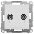 Gniazdo antenowe R-TV przelotowe 10 dB (moduł), 1x wejście: 5862 MHz, stal inox, BASIC MODUŁ