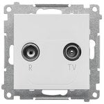 Gniazdo antenowe R-TV przelotowe 10 dB (moduł), 1x wejście: 5862 MHz, stal inox, BASIC MODUŁ