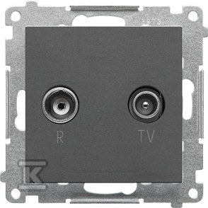 Gniazdo antenowe R-TV przelotowe 10 dB (moduł). 1x Wejście: 5÷862 MHz: Grafitowy mat, SIMON55