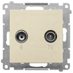 Gniazdo antenowe R-TV przelotowe 10 dB (moduł), 1x wejście: 5862 MHz, stal inox, BASIC MODUŁ