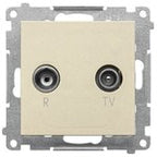 Gniazdo antenowe R-TV przelotowe 10 dB (moduł), 1x wejście: 5862 MHz, stal inox, BASIC MODUŁ