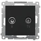 Gniazdo antenowe R-TV przelotowe 10 dB (moduł), 1x wejście: 5862 MHz, stal inox, BASIC MODUŁ