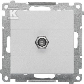 Gniazdo antenowe typu „F” pojedyncze (moduł). Do instalacji indywidualnych: Aluminium mat, SIMON55