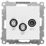 Gniazdo antenowe satelitarne podwójne SAT-SAT-RTV (moduł), 1x wejście: 5 MHz-2,4 GHz, krem, SIMON10