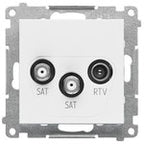 Gniazdo antenowe satelitarne podwójne SAT-SAT-RTV (moduł), 1x wejście: 5 MHz-2,4 GHz, krem, SIMON10