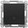 Przycisk „dzwonek” z podświetleniem LED (moduł) 10 AX, 250 V~, szybkozłącza: Czarny mat, SIMON55