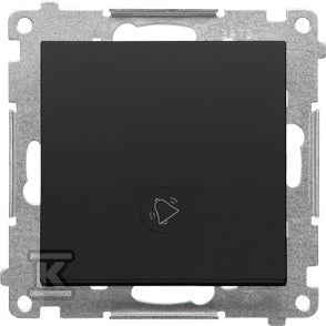 Przycisk „dzwonek” z podświetleniem LED (moduł) 10 AX, 250 V~, szybkozłącza: Czarny mat, SIMON55