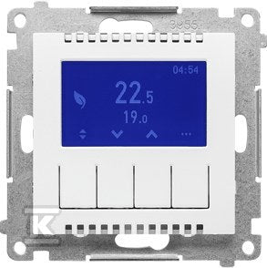 Termostat programowalny z wyświetlaczem (moduł): Biały mat, SIMON55