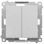 Przycisk podwójny zwierny bez piktogramu (moduł) 10 AX, 250 V~, szybkozłącza: Aluminium mat, SIMON55