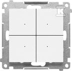 Łącznik/przycisk 4-krotny elektroniczny (moduł): Biały mat, SIMON55