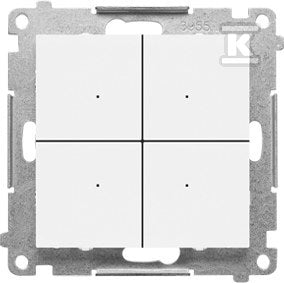 Łącznik/przycisk 4-krotny elektroniczny (moduł): Biały mat, SIMON55
