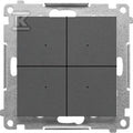 Łącznik/przycisk 4-krotny elektroniczny (moduł): Grafitowy mat, SIMON55