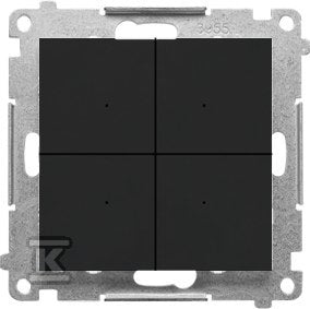 Łącznik/przycisk 4-krotny elektroniczny (moduł): Czarny mat, SIMON55