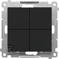 Łącznik/przycisk 4-krotny elektroniczny (moduł): Czarny mat, SIMON55
