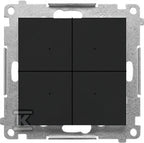 Łącznik/przycisk 4-krotny elektroniczny (moduł): Czarny mat, SIMON55