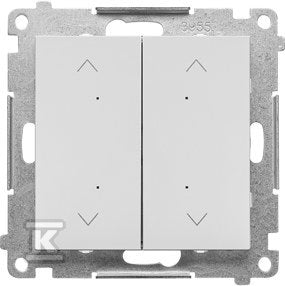 Łącznik/przycisk roletowy podwójny, elektroniczny (moduł): Jasnoszary mat, SIMON55
