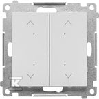 Łącznik/przycisk roletowy podwójny, elektroniczny (moduł): Jasnoszary mat, SIMON55