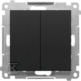 Łącznik/przycisk roletowy podwójny, elektroniczny (moduł): Czarny mat, SIMON55