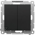 Łącznik/przycisk roletowy podwójny, elektroniczny (moduł): Czarny mat, SIMON55
