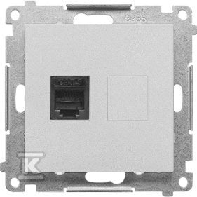 Gniazdo telefoniczne pojedyncze RJ12 (moduł): Aluminium mat, SIMON55