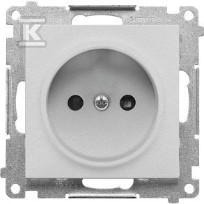 Gniazdko wtyczkowe bez uziemienia z przesłonami (moduł) 16 A, 250 V~, szybkozłącza: Aluminium mat, SIMON55