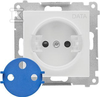 Gniazdo DATA z kluczem uprawniającym (moduł) 16 A, 250 V~, szybkozłącza: Jasnoszary mat, SIMON55