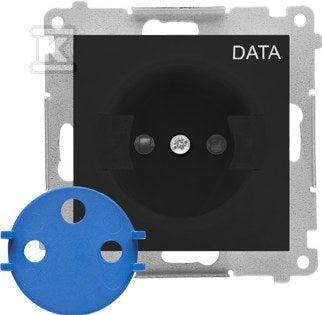 Gniazdo DATA z kluczem uprawniającym (moduł) 16 A, 250 V~, szybkozłącza: Czarny mat, SIMON55