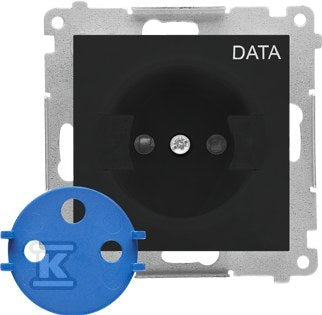 Pokrywa gniazda wtyczkowego pojedynczego z kluczem DATA do: SGZ1CM/ SGZ1M: Czarny mat, SIMON55