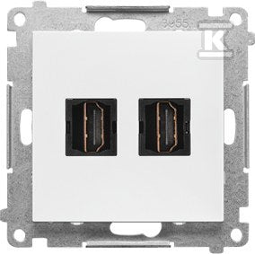 Gniazdo HDMI podwójne (moduł): Biały mat, SIMON55