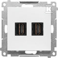 Gniazdo HDMI podwójne (moduł): Biały mat, SIMON55