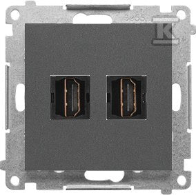 Gniazdo HDMI podwójne (moduł): Grafitowy mat, SIMON55