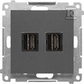 Gniazdo HDMI podwójne (moduł): Grafitowy mat, SIMON55