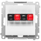 Gniazdo głośnikowe 1-krotne (moduł). Przekrój przewodów dla wejścia i wyjścia 2,5 mm2: Aluminium mat, SIMON55