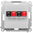 Gniazdo głośnikowe 1-krotne (moduł). Przekrój przewodów dla wejścia i wyjścia 2,5 mm2: Aluminium mat, SIMON55