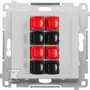 Gniazdo głośnikowe 4-krotne (moduł). Przekrój przewodów dla wejścia i wyjścia 2,5 mm2: Aluminium mat, SIMON55