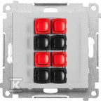 Gniazdo głośnikowe 4-krotne (moduł). Przekrój przewodów dla wejścia i wyjścia 2,5 mm2: Aluminium mat, SIMON55