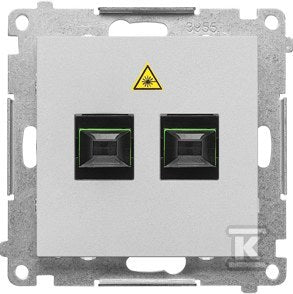 Gniazdo światłowodowe / optyczne podwójne SC/APC (moduł): Aluminium mat, SIMON55