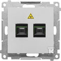 Gniazdo światłowodowe / optyczne podwójne SC/APC (moduł): Aluminium mat, SIMON55