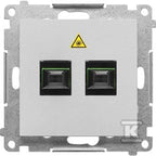 Gniazdo światłowodowe / optyczne podwójne SC/APC (moduł): Aluminium mat, SIMON55