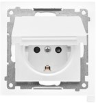 Gniazdo Schuko do wersji IP44 z przesłonami z uszczelką ramki (moduł) 16 A, 250 V~, szybkozłącza. Klapka w kolorze pokrywy: Grafitowy mat, SIMON55