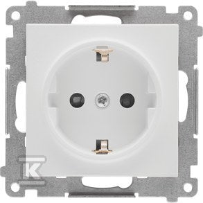 Gniazdo Schuko z przesłonami (moduł) 16 A, 250 V~, szybkozłącza: Jasnoszary mat, SIMON55