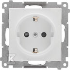 Gniazdo Schuko z przesłonami (moduł) 16 A, 250 V~, szybkozłącza: Jasnoszary mat, SIMON55