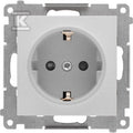 Gniazdo Schuko z przesłonami (moduł) 16 A, 250 V~, szybkozłącza: Aluminium mat, SIMON55