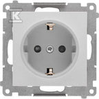 Gniazdo Schuko z przesłonami (moduł) 16 A, 250 V~, szybkozłącza: Aluminium mat, SIMON55