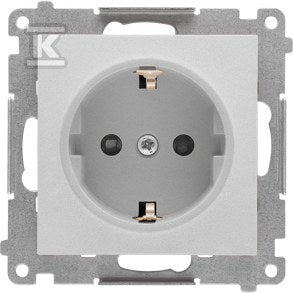 Gniazdo Schuko z przesłonami (moduł) 16 A, 250 V~, szybkozłącza: Aluminium mat, SIMON55