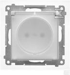 Gniazdo wtyczkowe do wersji IP44 z uszczelką (moduł) 16 A, 250 V~, szybkozłącza. Klapka transparentna: Biały mat, SIMON55